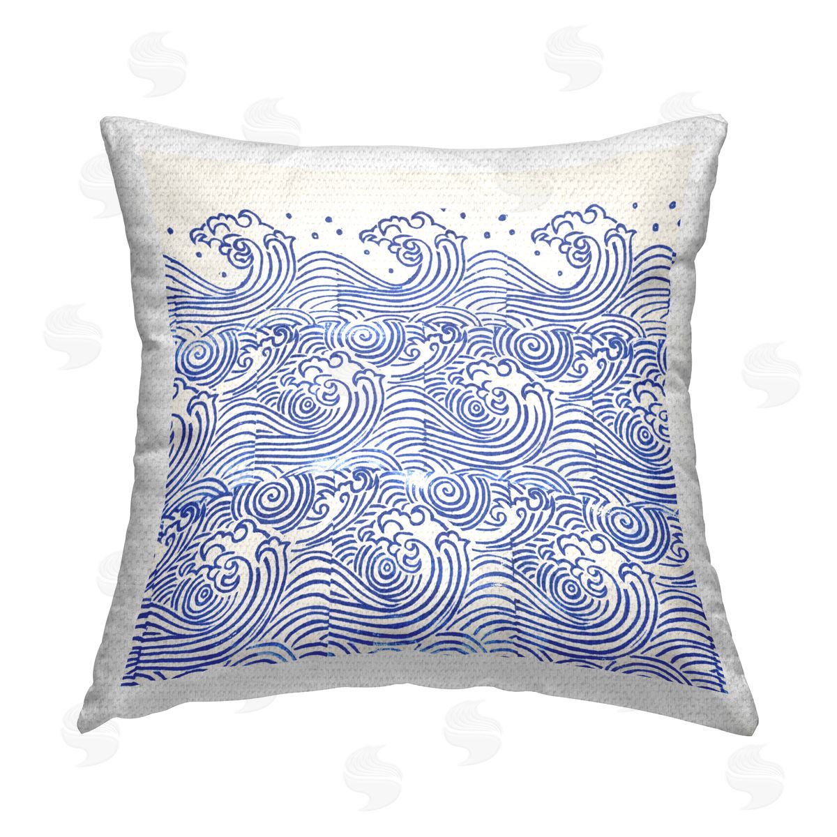 Minimal Sea Wave Pattern Outdoor Printed Pillow, Home Decor by Marie le Moal