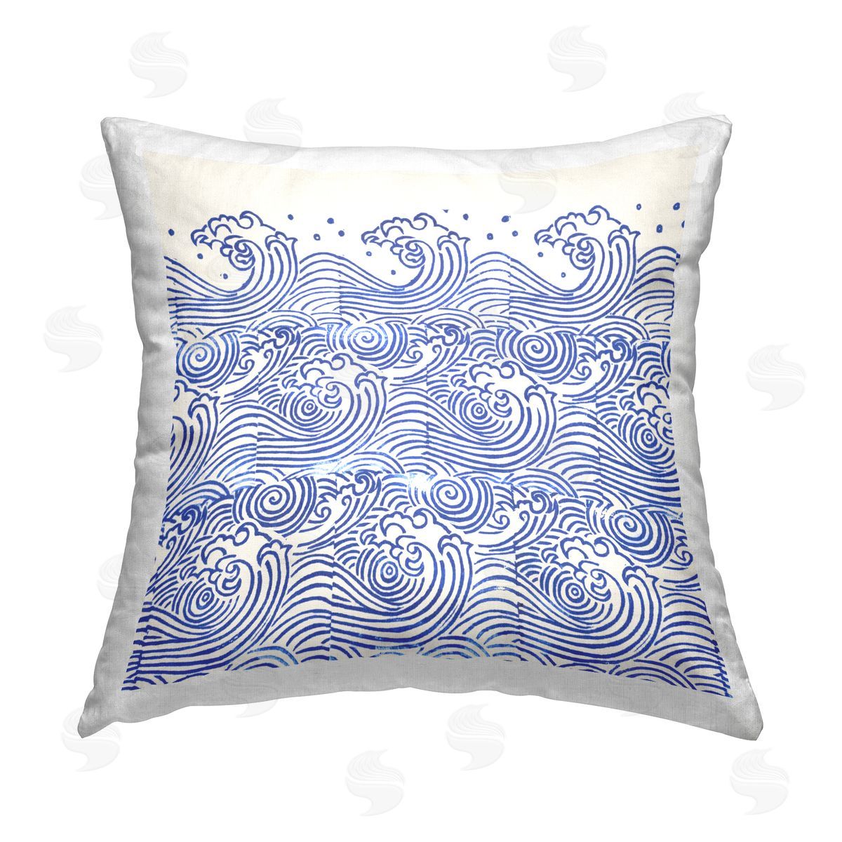 Minimal Sea Wave Pattern Decorative Printed Pillow, Home Decor by Marie le Moal