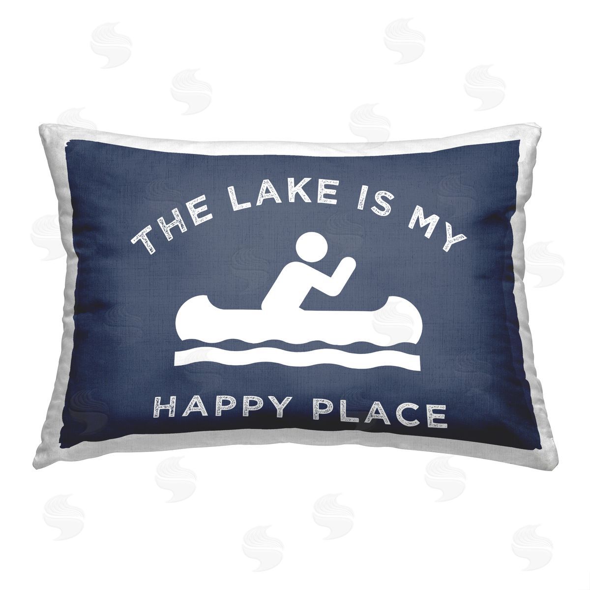 Lake Happy Place Phrase Decorative Printed Pillow, Home Decor by Stupell Studio