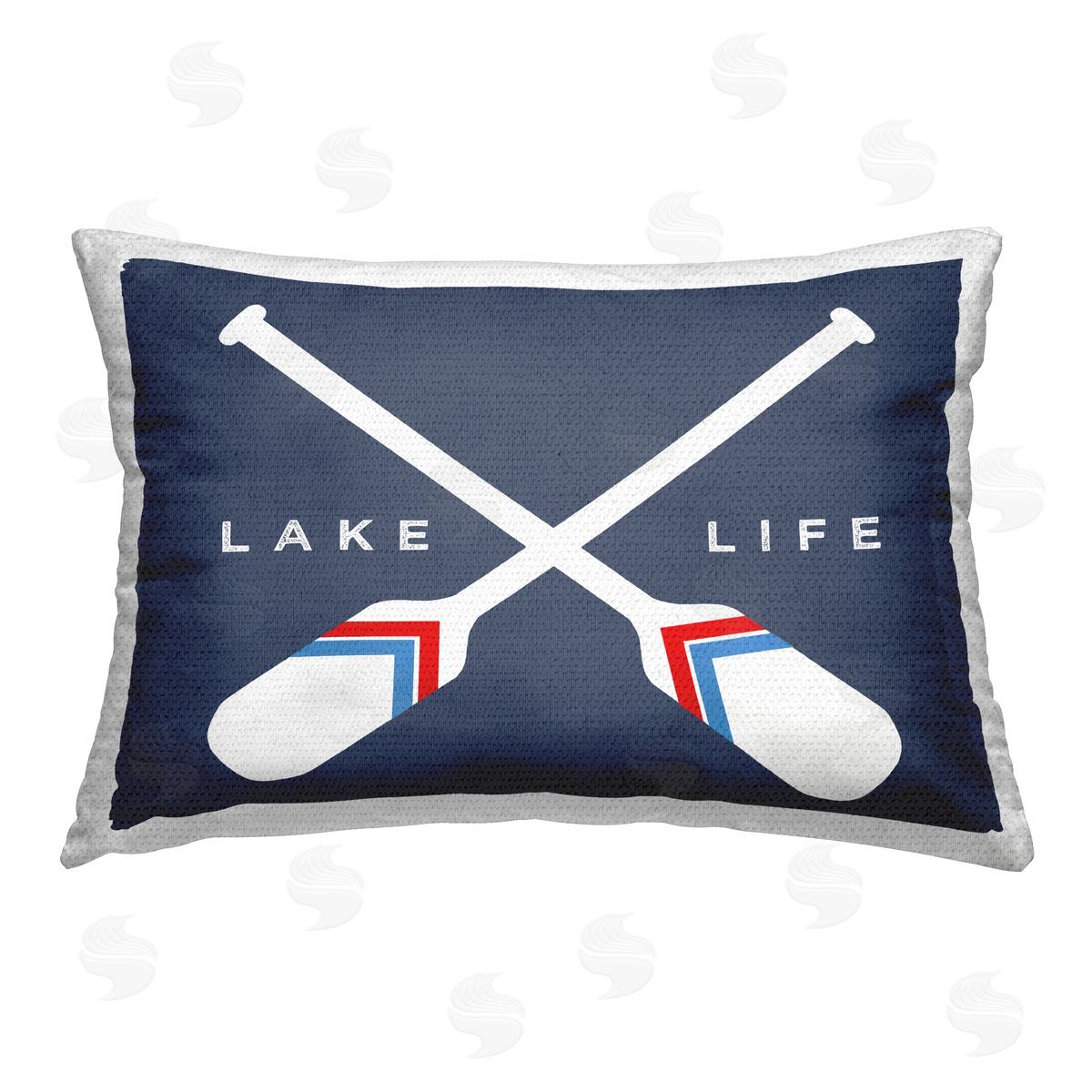 Blue Lake Life Oars Outdoor Printed Pillow, Home Decor by Stupell Studio