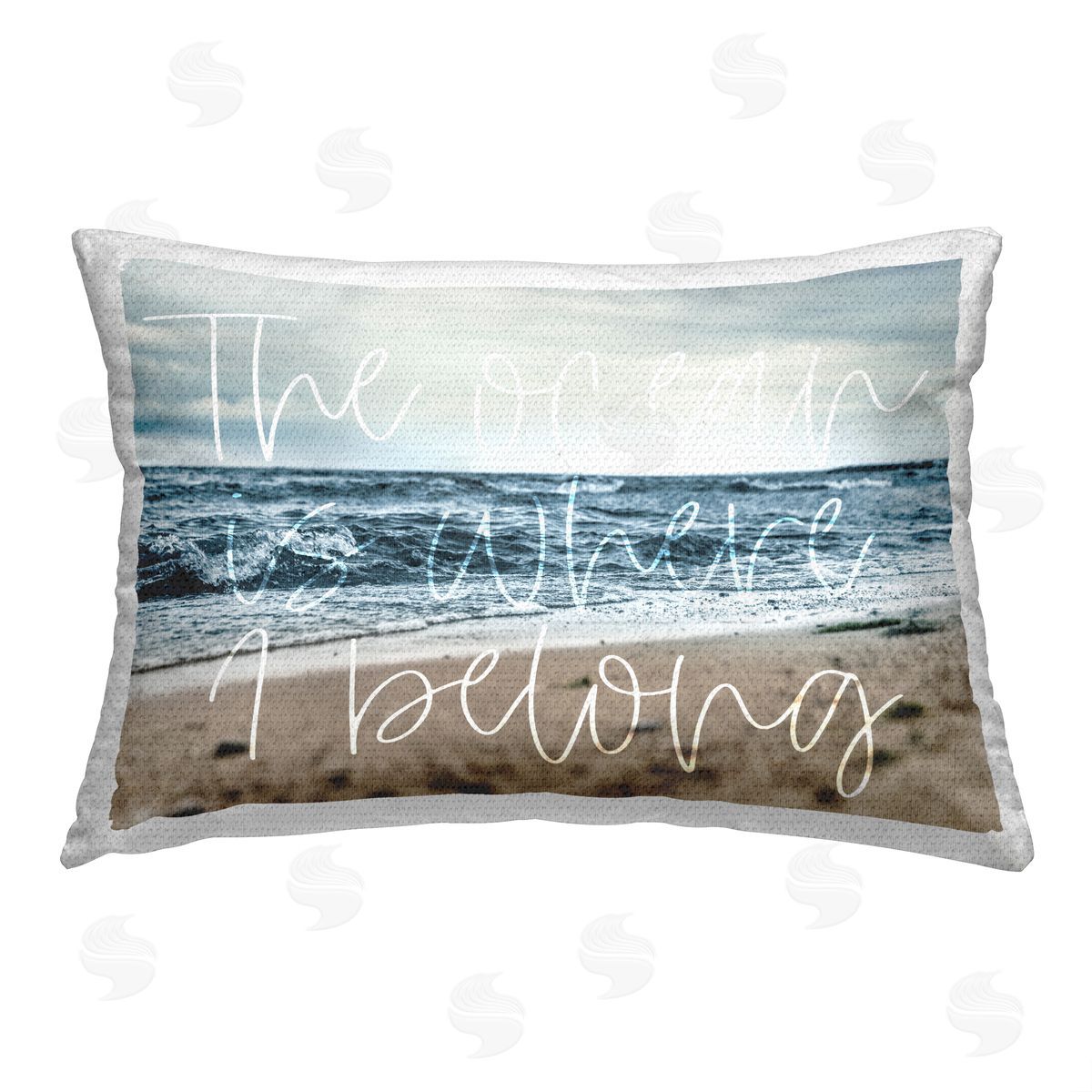 Ocean Where I Belong Outdoor Printed Pillow, Home Decor by Stupell Studio