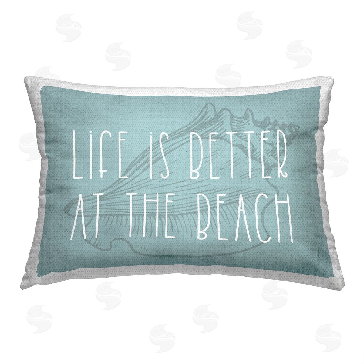 Better at Beach Seashell Outdoor Printed Pillow, Home Decor by Stupell Studio