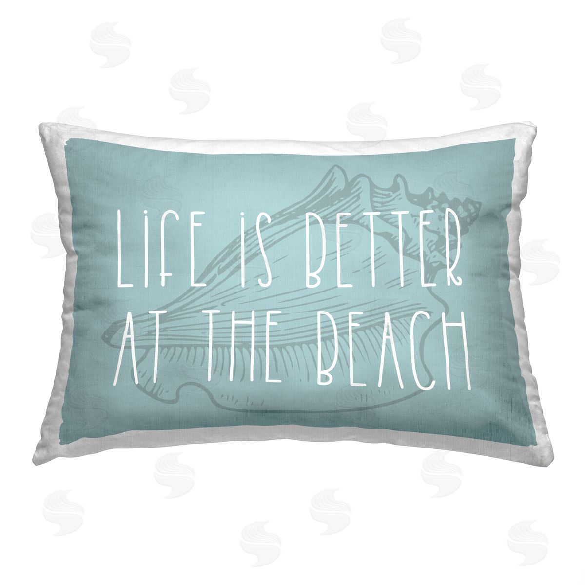 Better at Beach Seashell Decorative Printed Pillow, Home Decor by Stupell Studio