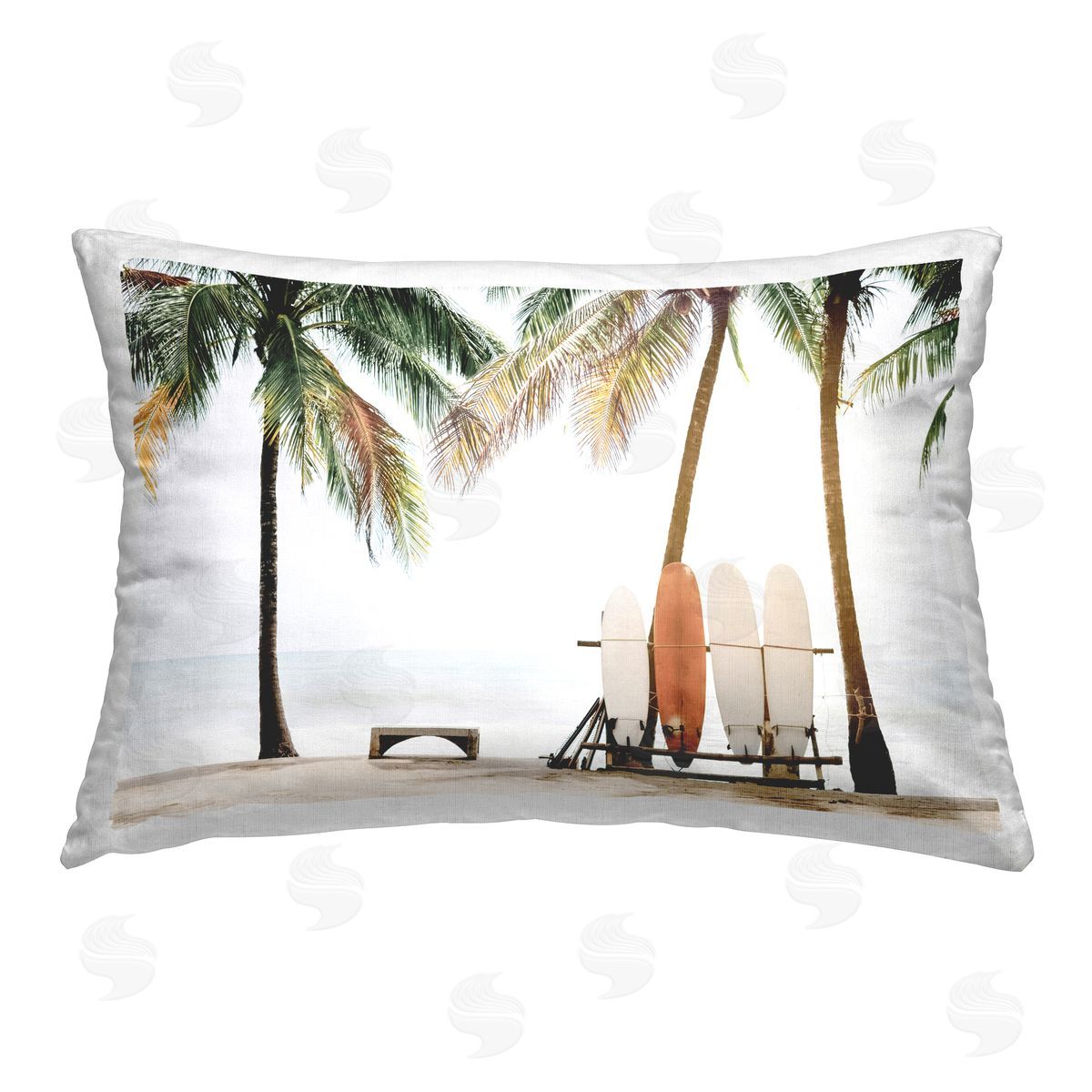 Hawaii Surfing View Decorative Printed Pillow, Home Decor by Sisi and Seb