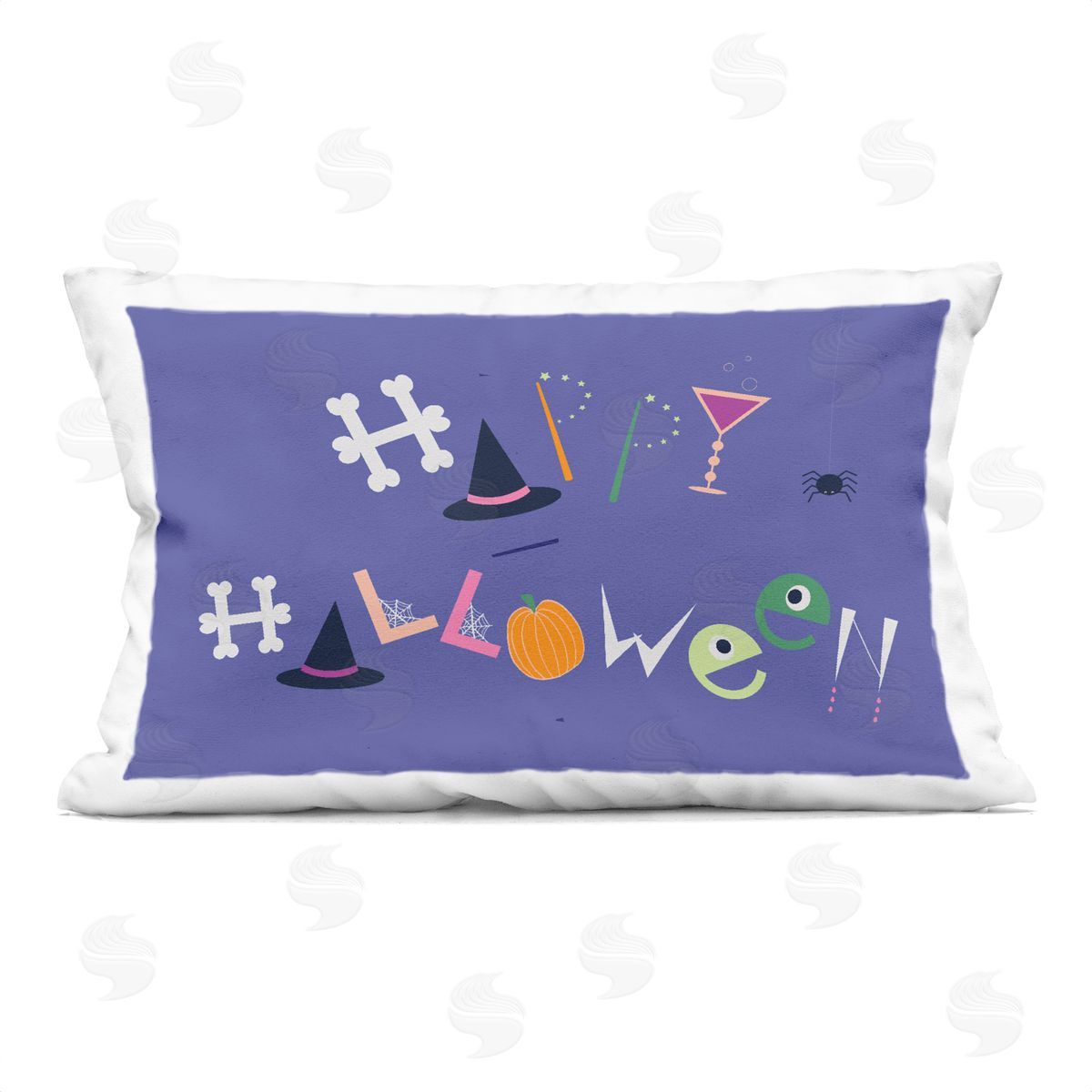 Sazerelli Designs Eclectic Happy Halloween Plush Polyester Art Print Pillow