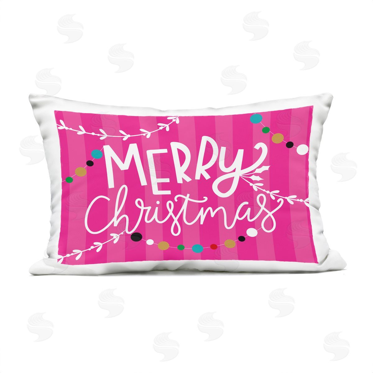 Louise Allen Designs | Merry Christmas over Pink Stripes