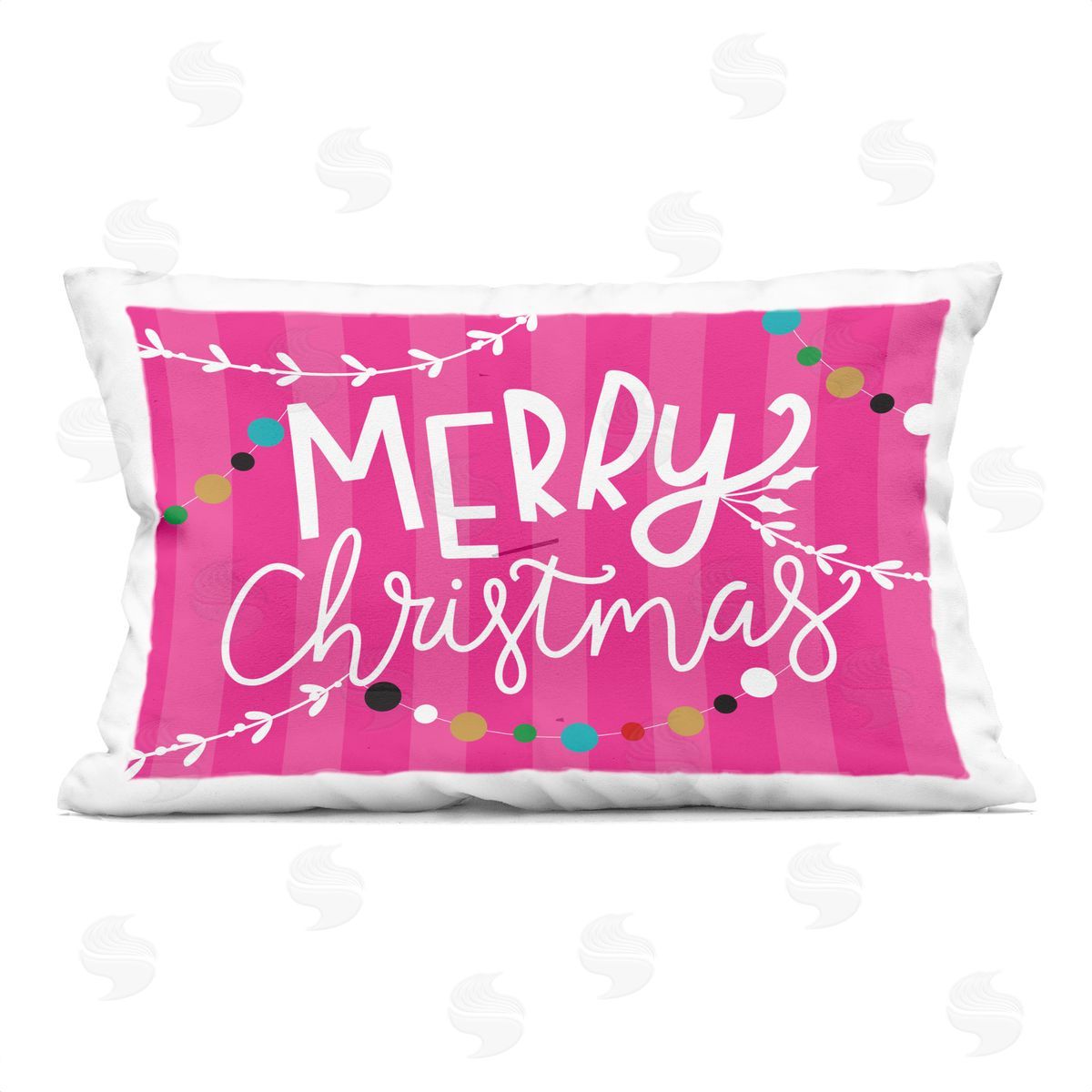 Louise Allen Designs | Merry Christmas over Pink Stripes