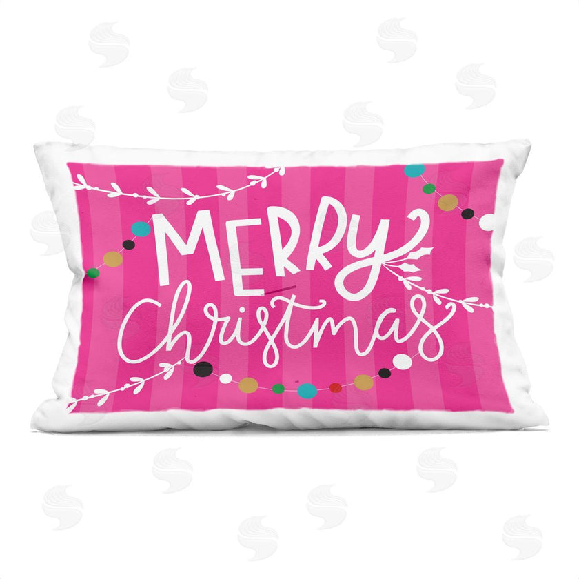 Louise Allen Designs | Merry Christmas over Pink Stripes