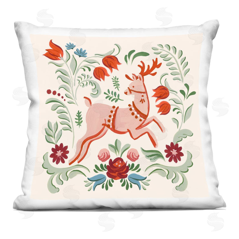 Victoria Barnes | Pink & Green Floral Reindeer