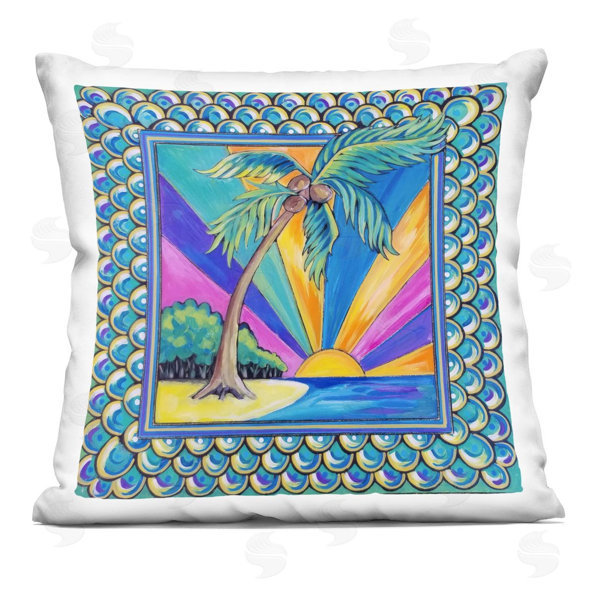 Nettie Price | Sun Rays & Palm Tree with Border