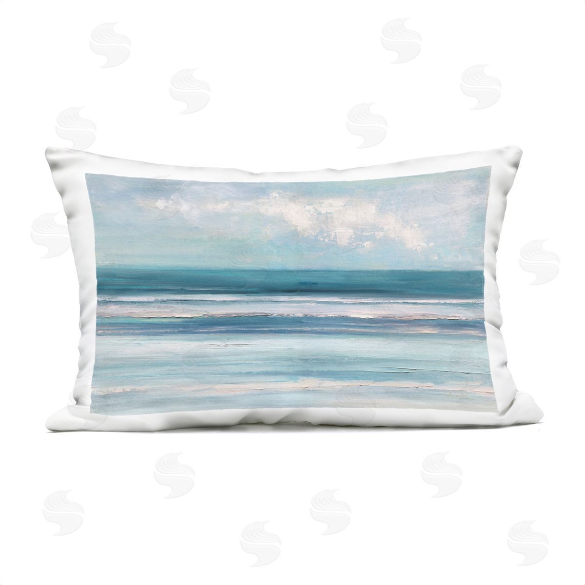 Sally Swatland Streaked Ocean Shore Plush Polyester Art Print Pillow