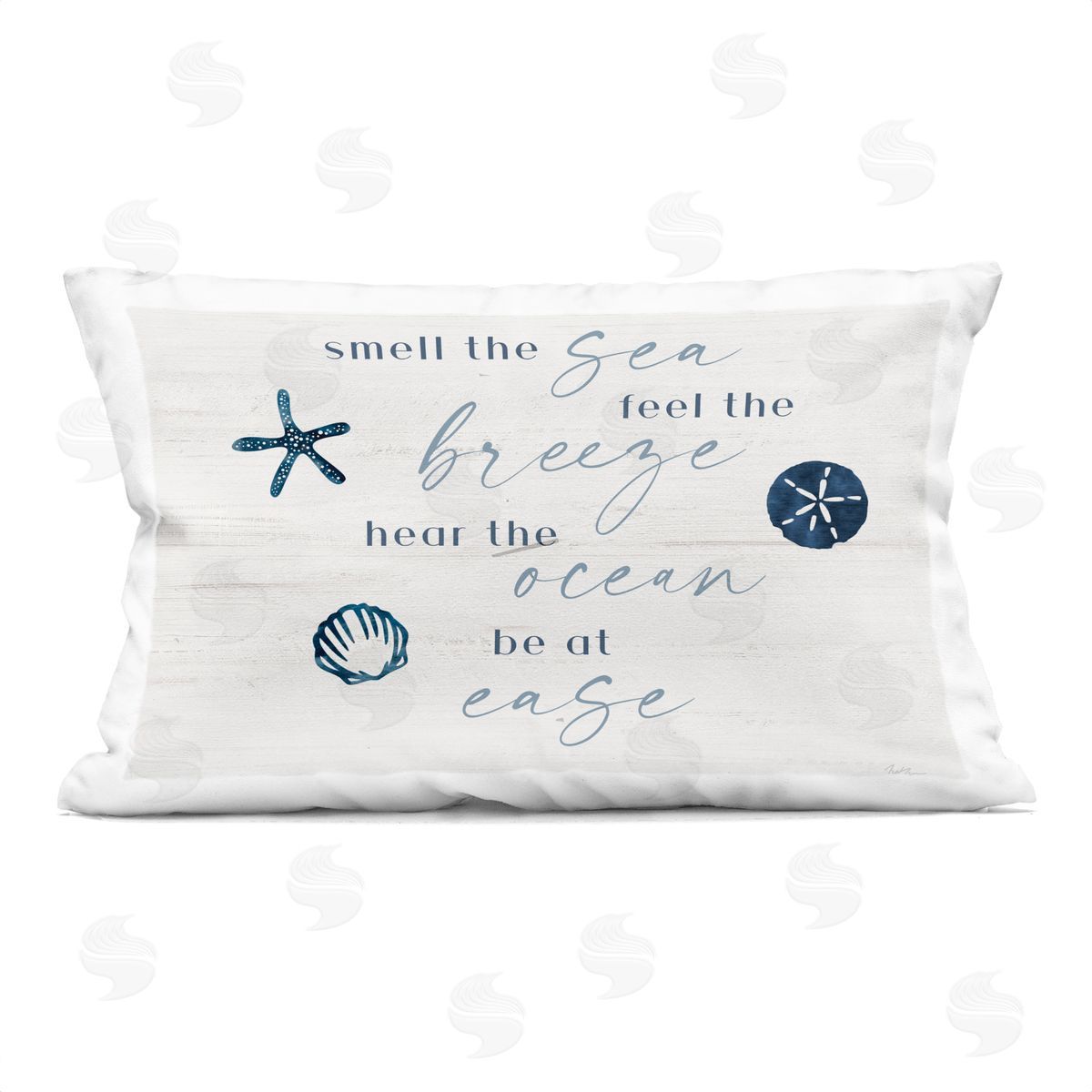 Natalie Carpentieri Hear The Ocean Be At Ease Plush Polyester Art Print Pillow