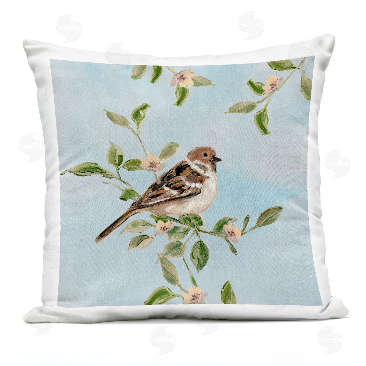 Sally Swatland | Perched Sparrow Upon Leaves