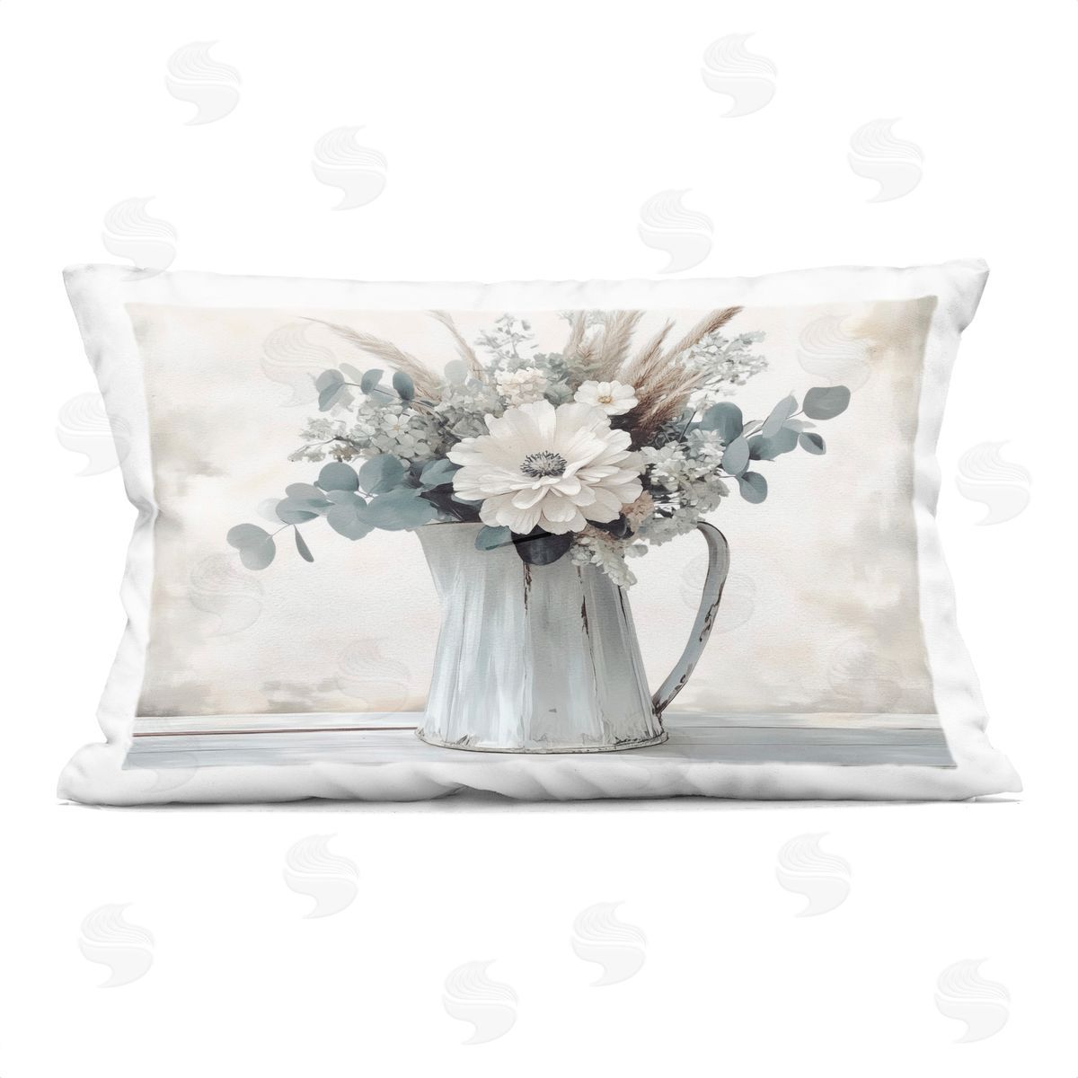 Annabelle Hall Mixed Bouquet in Jug Plush Polyester Art Print Pillow