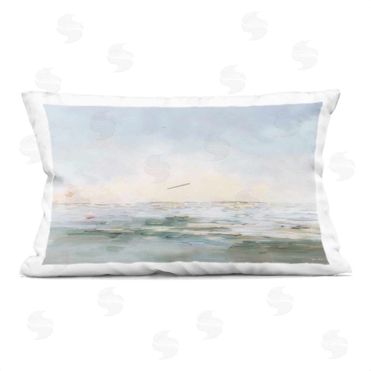 JANE SLIVKA Ocean Horizon Abstract Coast Plush Polyester Art Print Pillow