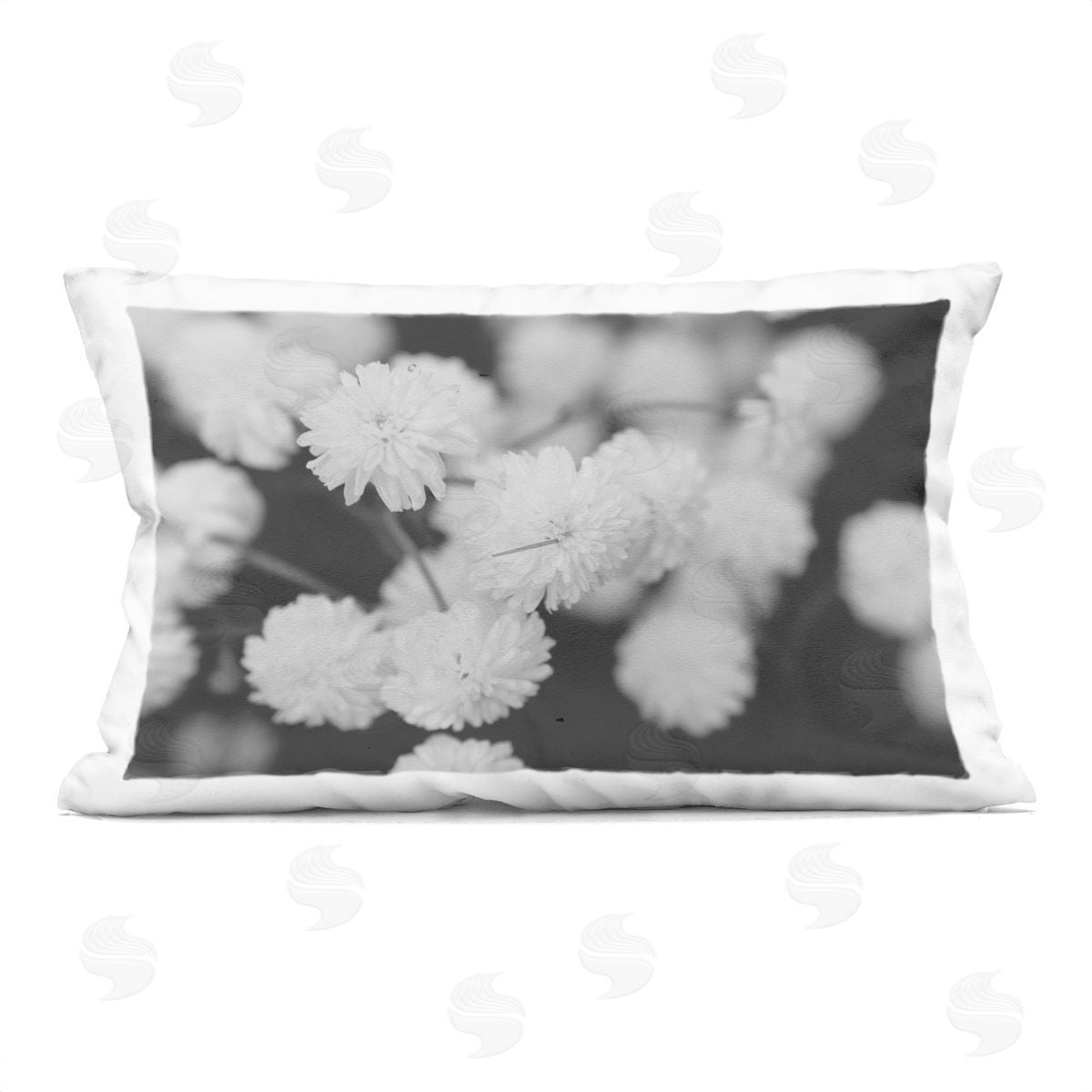 ANNA COPPEL White Dahlias on Black Plush Polyester Art Print Pillow