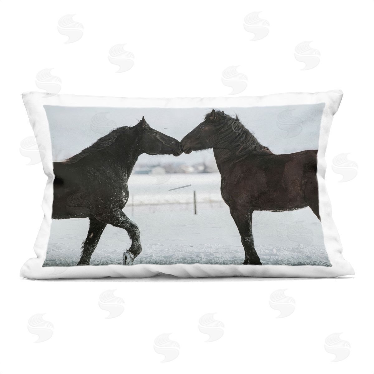 Amy Carroll Winter Horse Pair Plush Polyester Art Print Pillow