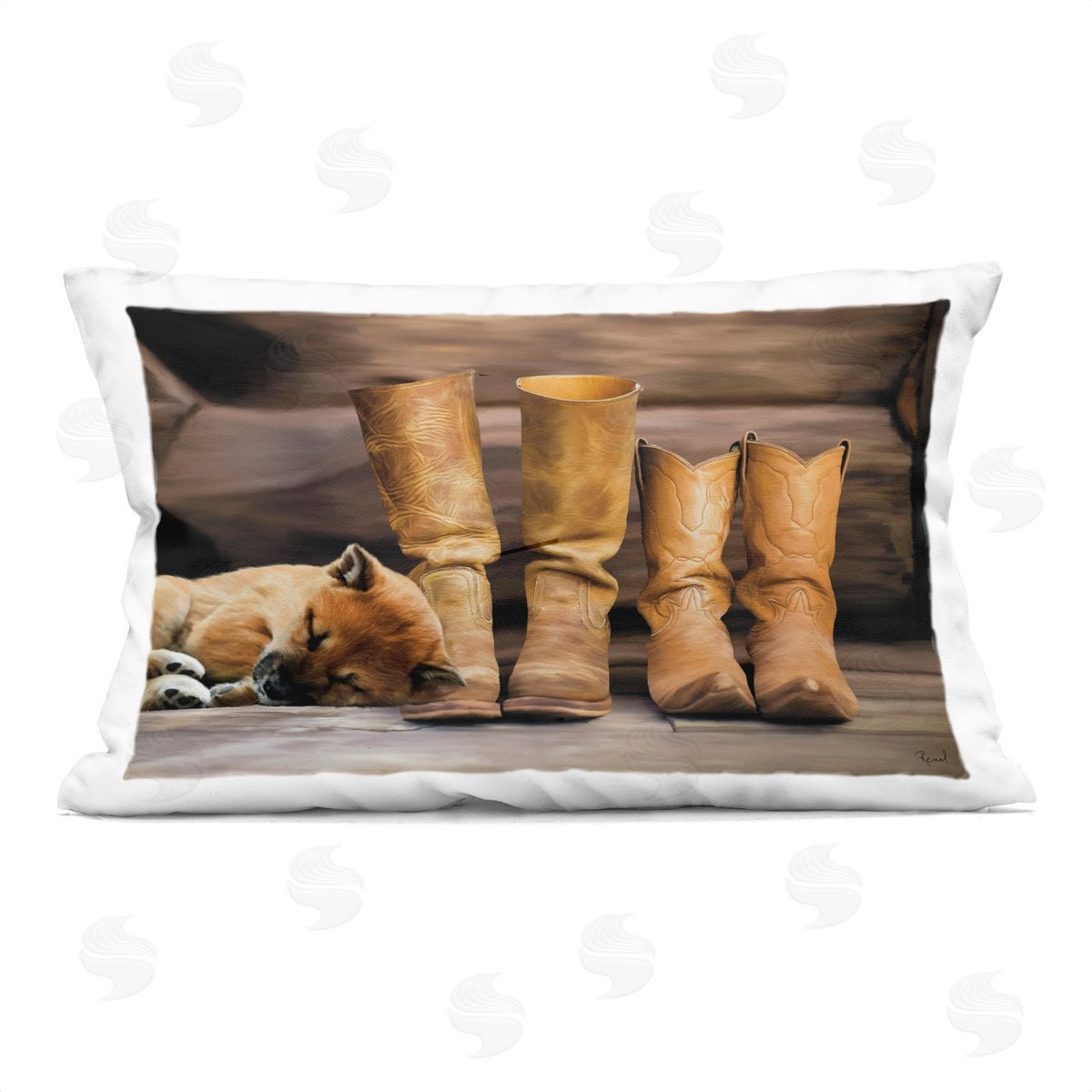 Renel Peters A Hard Days Work Boots Plush Polyester Art Print Pillow