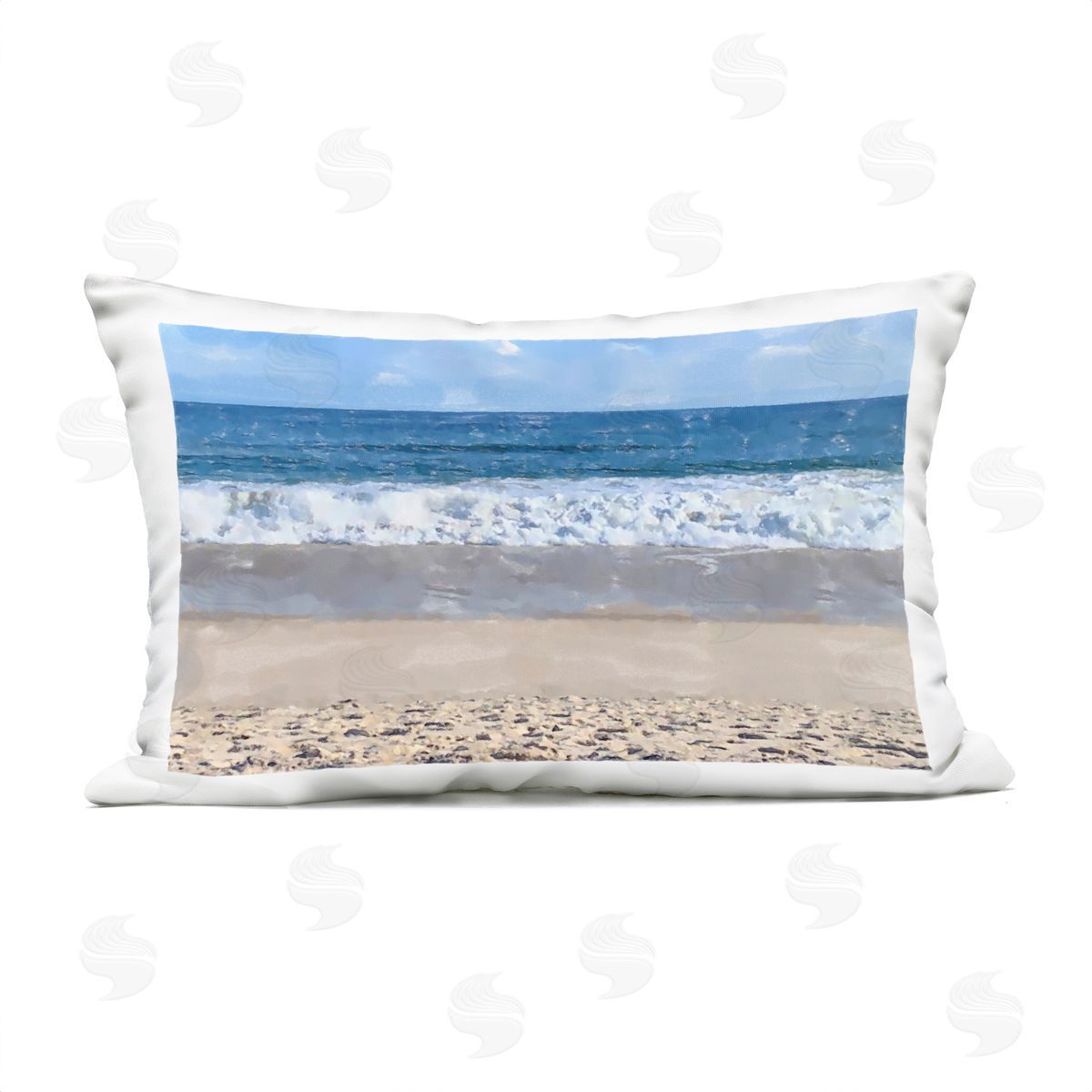 Jeff Pica Sunny Beach Day Coast Plush Polyester Art Print Pillow
