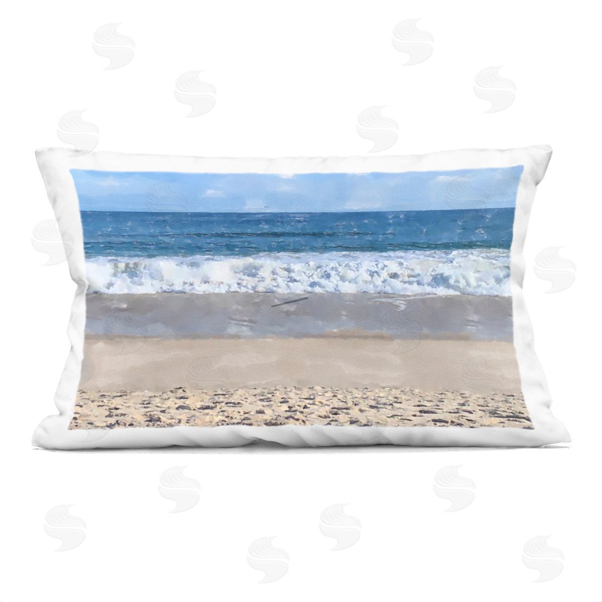 Jeff Pica Sunny Beach Day Coast Plush Polyester Art Print Pillow