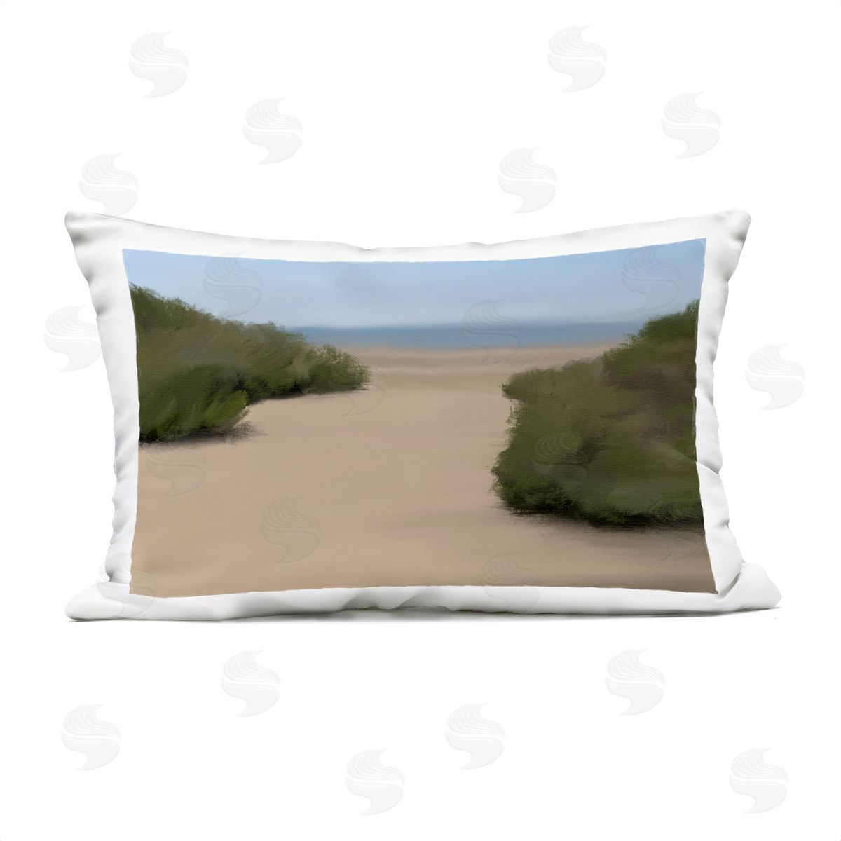 Matthew Piotrowicz Long Beach Path Plush Polyester Art Print Pillow