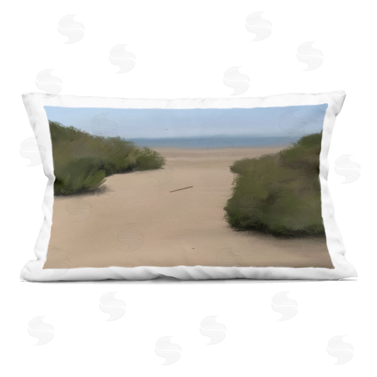 Matthew Piotrowicz Long Beach Path Plush Polyester Art Print Pillow