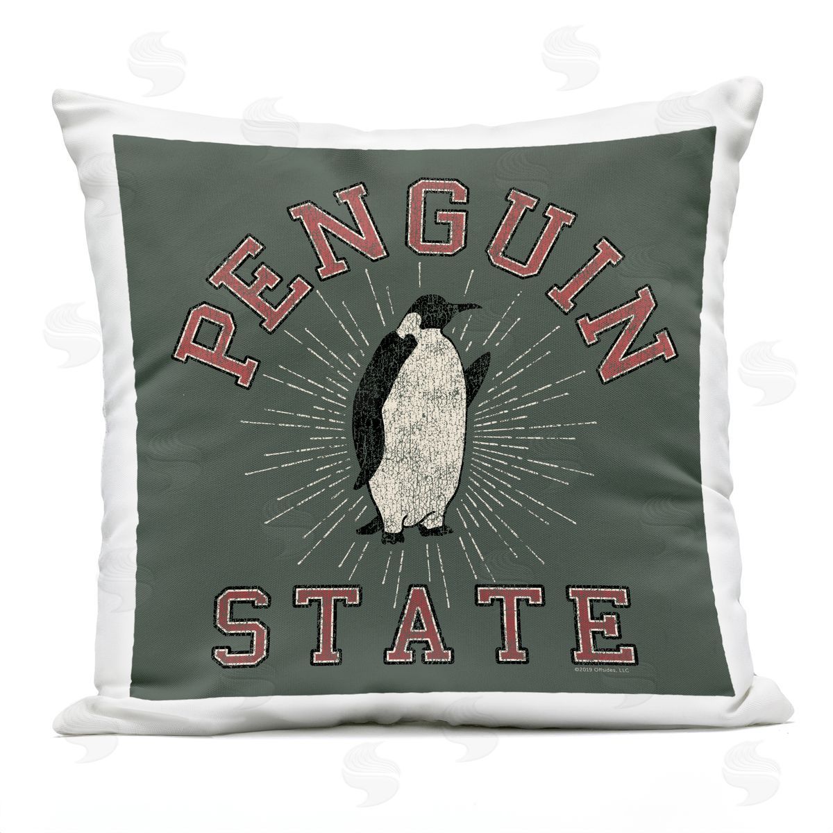 Spirit Animals/Life Is High Penguin State Vintage Plush Polyester Art Print Pillow