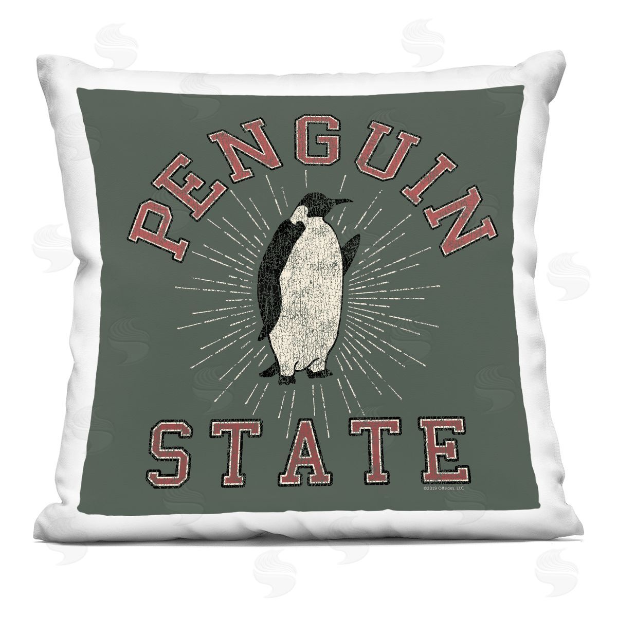 Spirit Animals/Life Is High Penguin State Vintage Plush Polyester Art Print Pillow