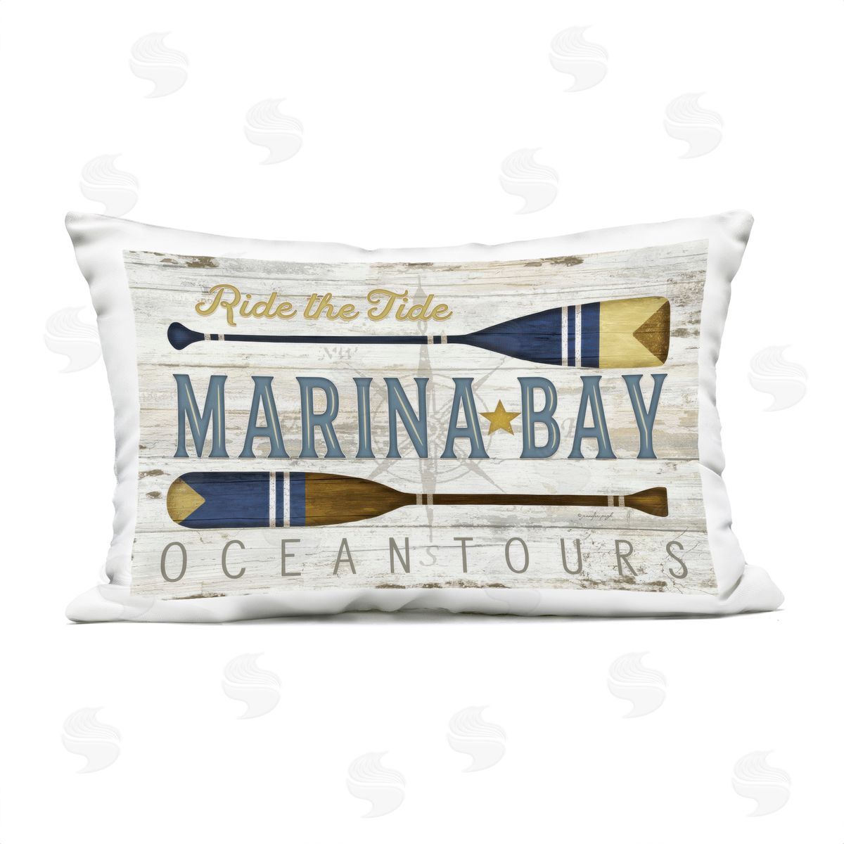 Jennifer Pugh Marina Bay Paddles Plush Polyester Art Print Pillow