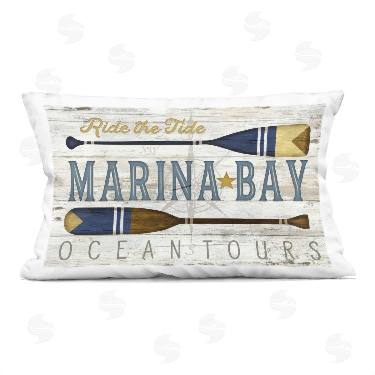 Jennifer Pugh Marina Bay Paddles Plush Polyester Art Print Pillow