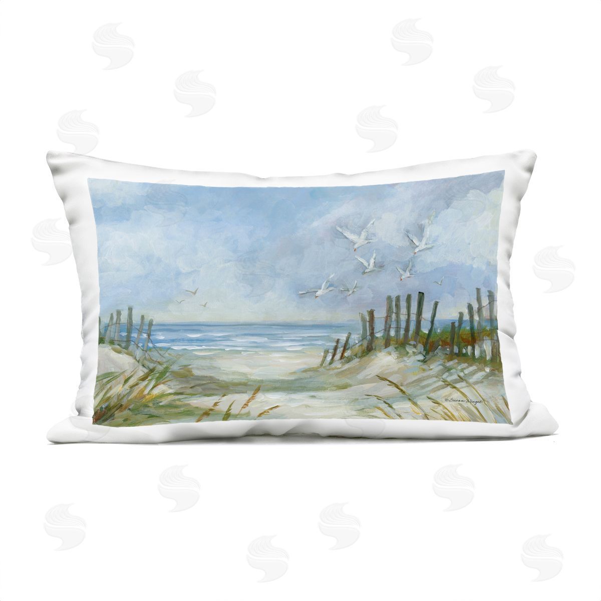 Susan Winget Pathway Beach Grasses Plush Polyester Art Print Pillow