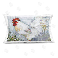 Susan Winget | White Rooster in Flower Garden