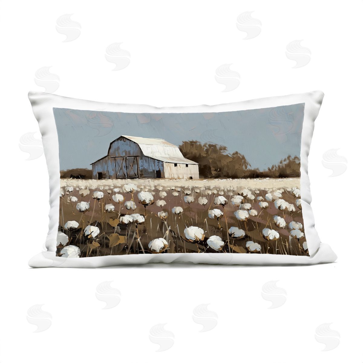 Arlington Prints | White Barn in Cotton Field