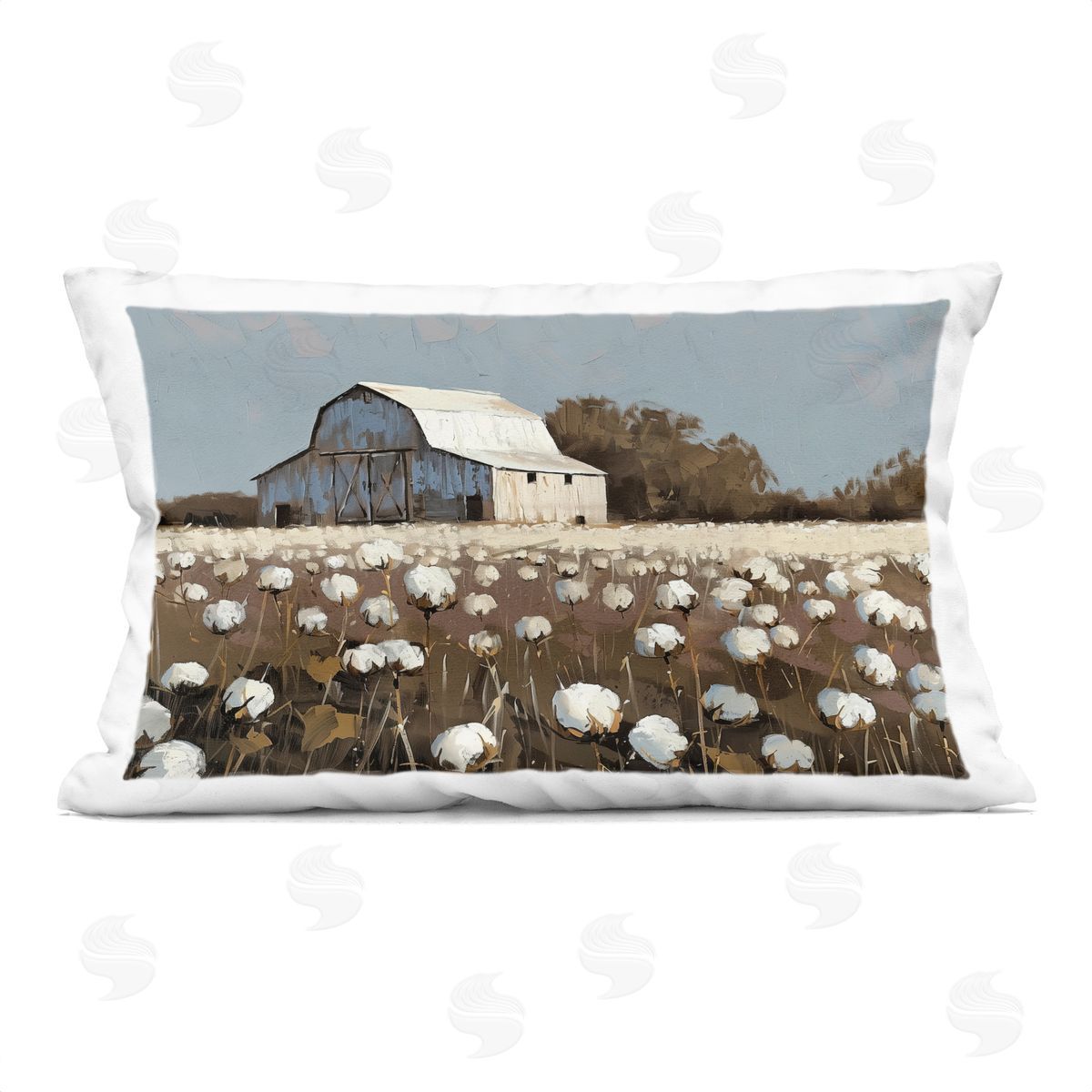 Arlington Prints | White Barn in Cotton Field