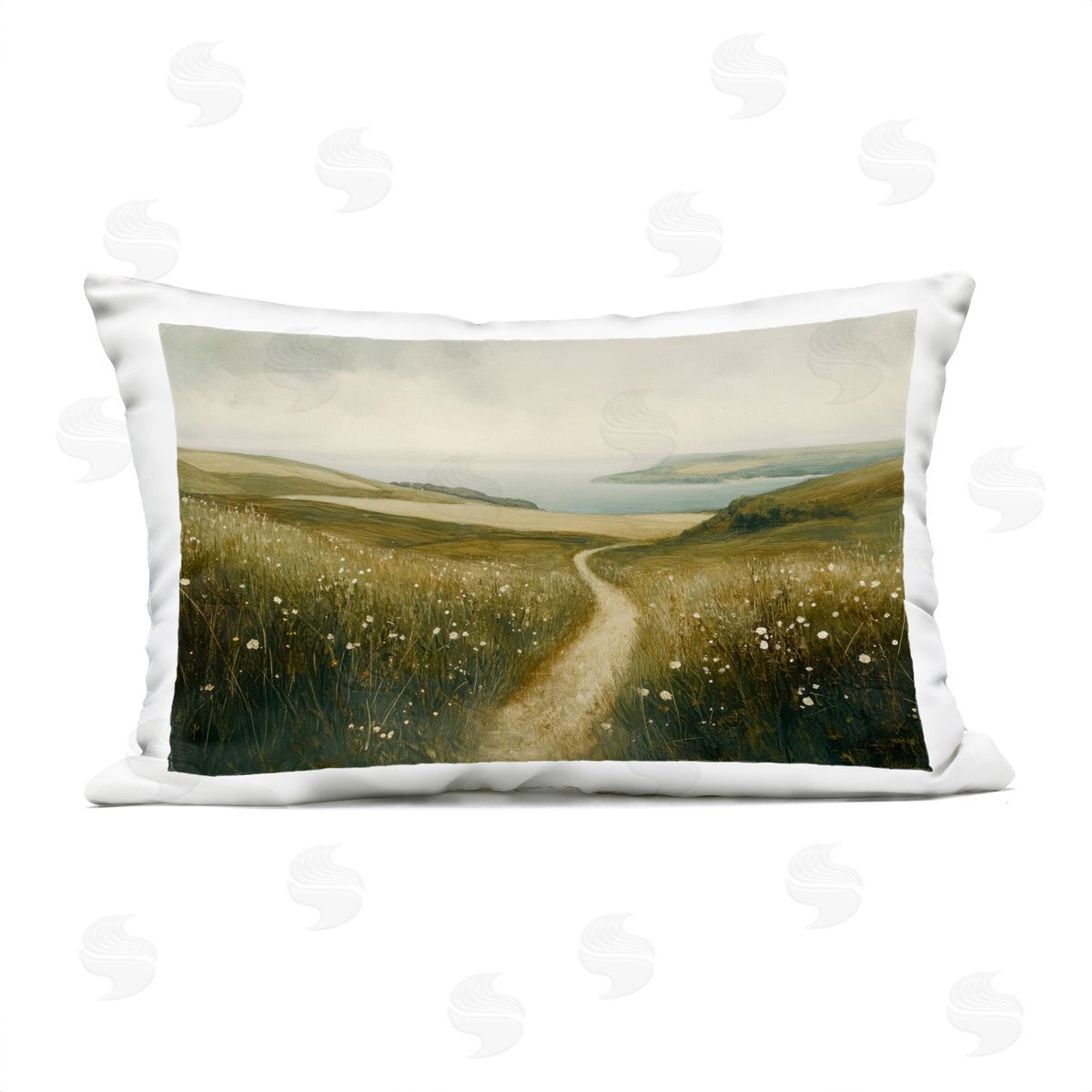Petal Prints Design Path Through Daisies Plush Polyester Art Print Pillow