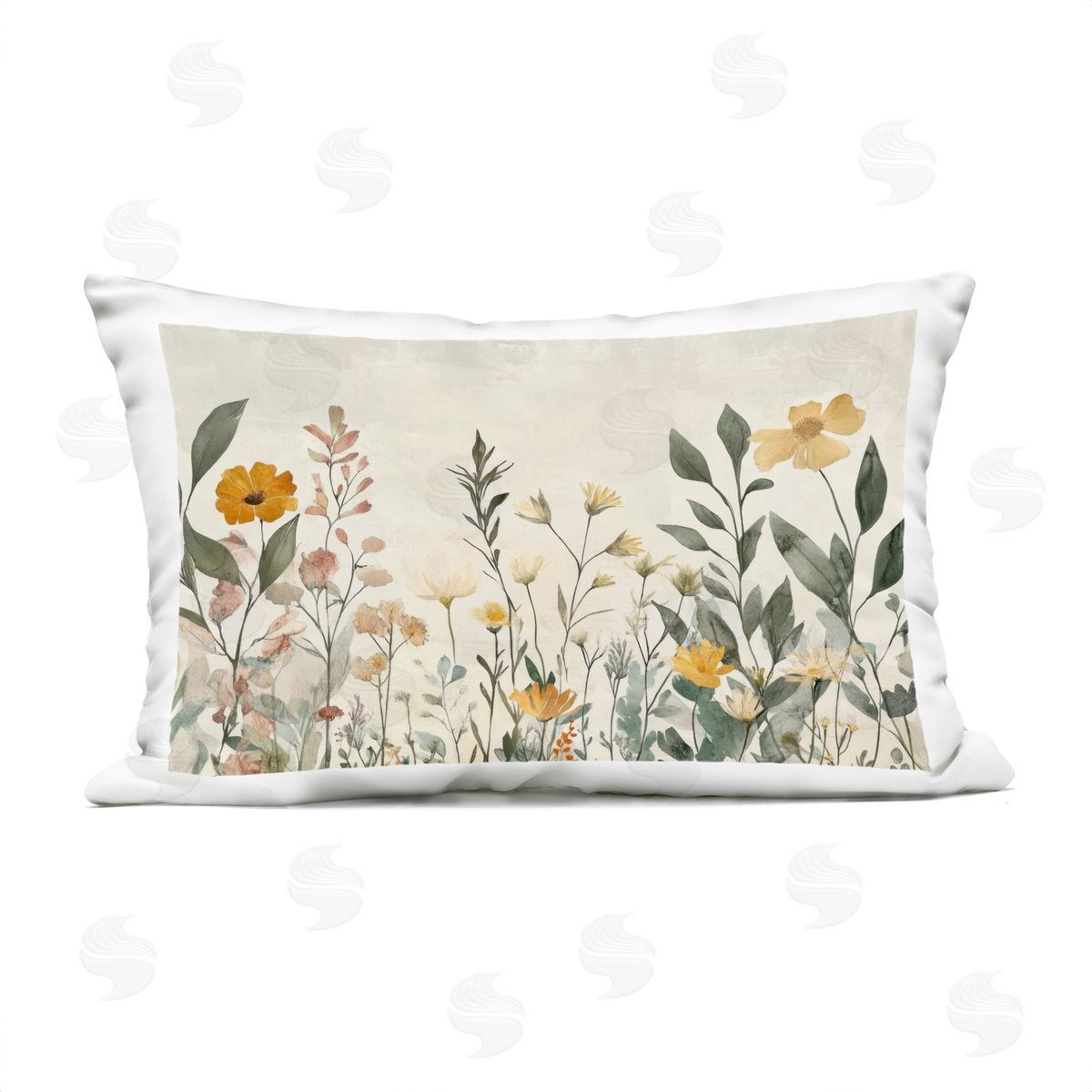 Petal Prints Design Shades Of Yellow Flowers Plush Polyester Art Print Pillow