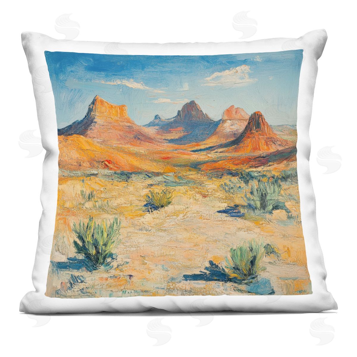 Petal Prints Design Mountains Of The Desert Plush Polyester Art Print Pillow