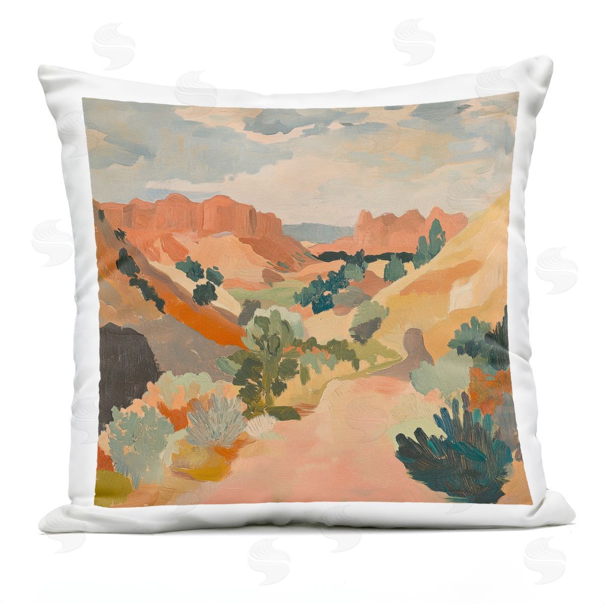Petal Prints Design Abstract Desert Scene Plush Polyester Art Print Pillow