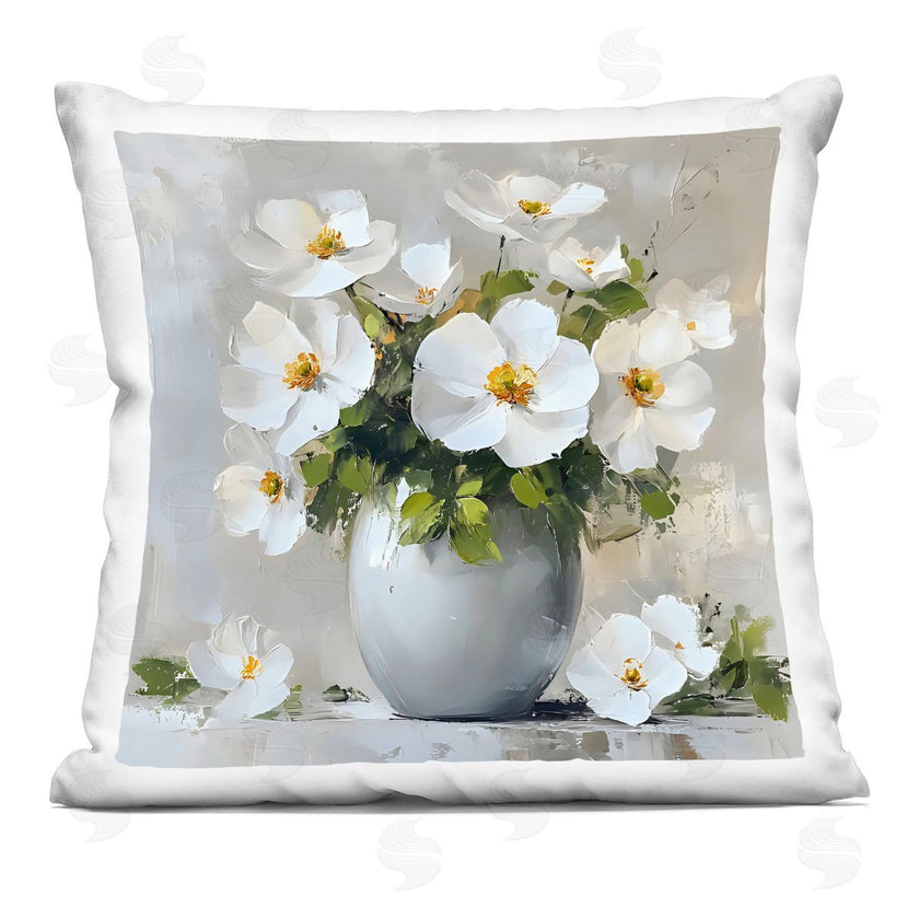 LSR Creative Studio | White Anemones in Silver Vase