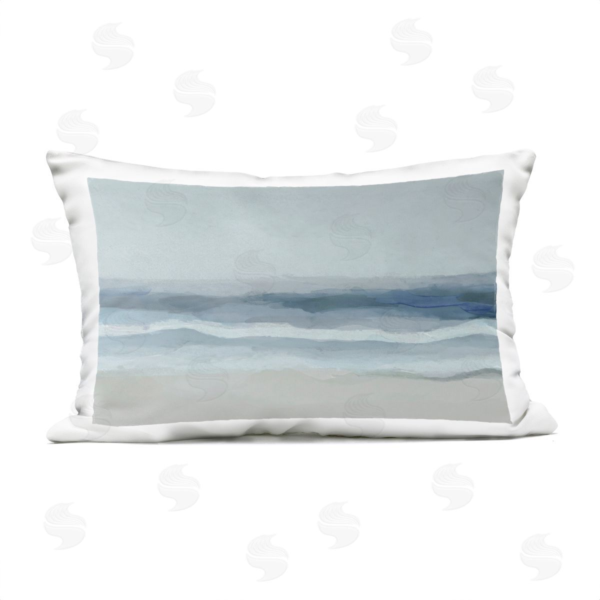 Norm Stelfox Muted Sky And Sea Plush Polyester Art Print Pillow