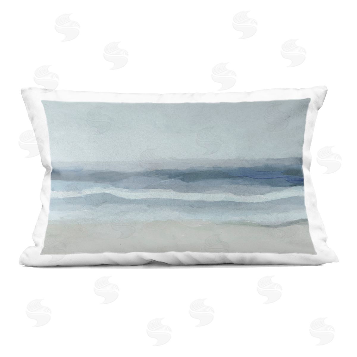 Norm Stelfox Muted Sky And Sea Plush Polyester Art Print Pillow