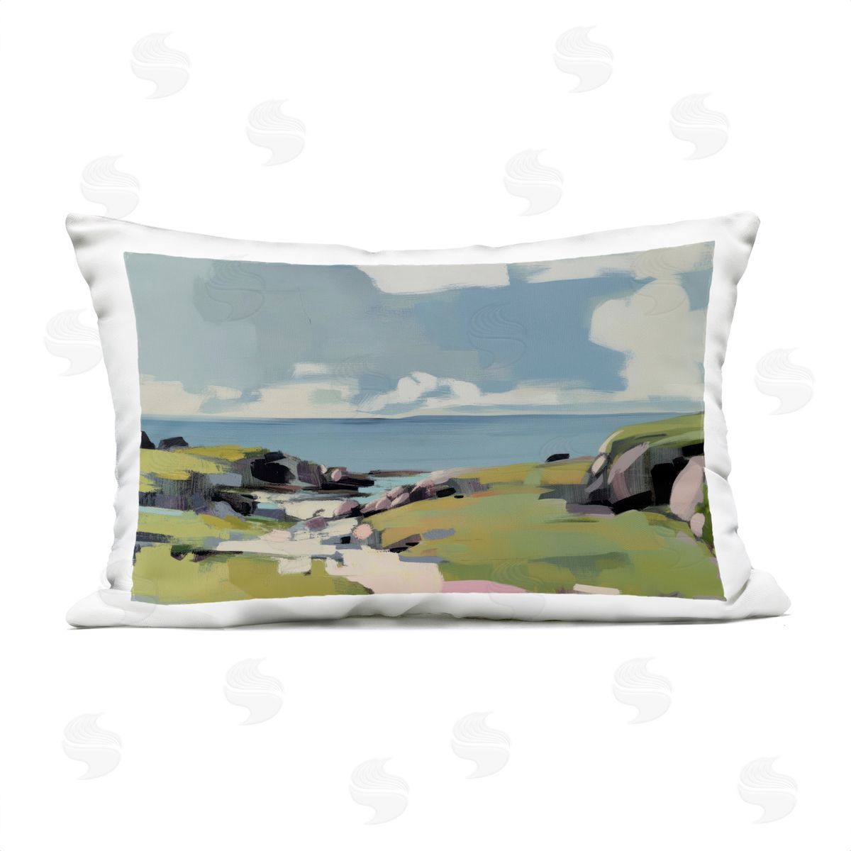 Elara Yasna Green Bay Breeze Plush Polyester Art Print Pillow
