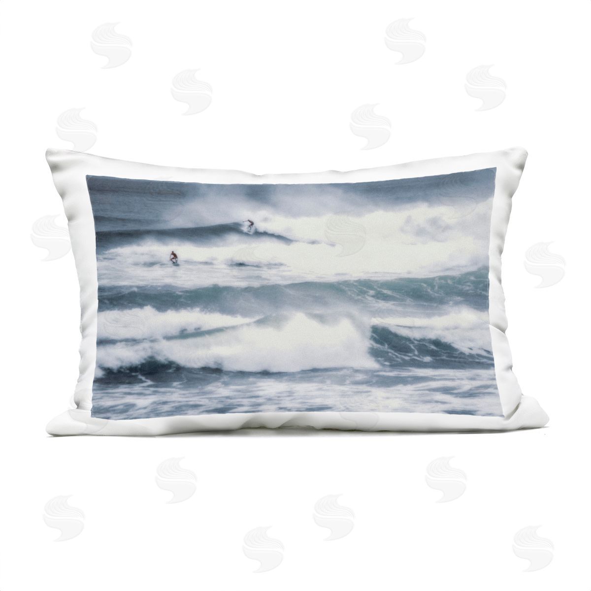 Norm Stelfox Tidal Waves Clash Plush Polyester Art Print Pillow