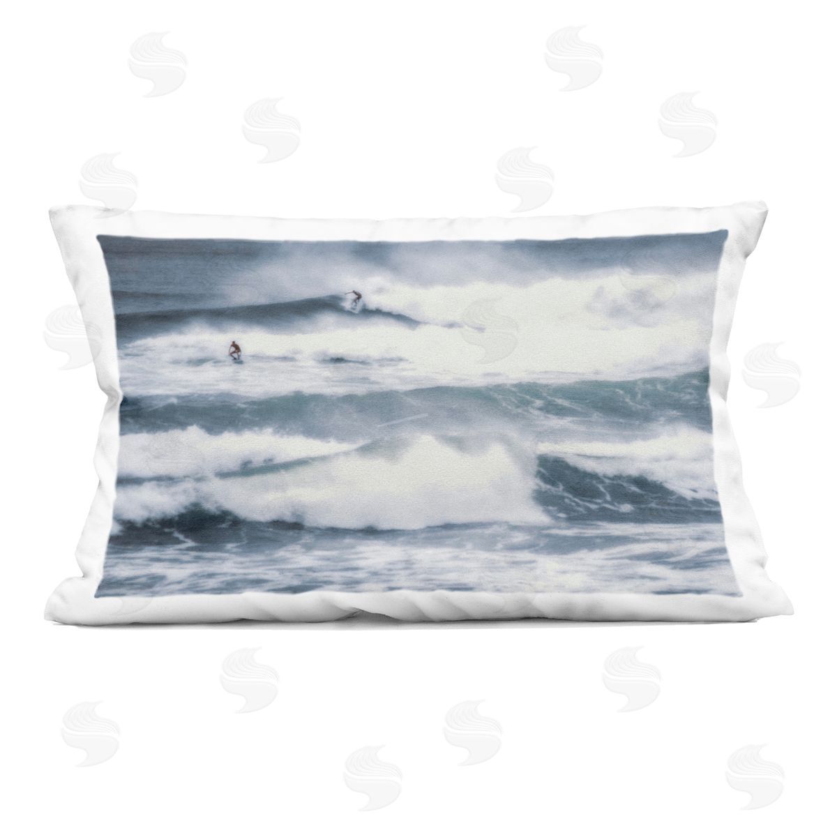Norm Stelfox Tidal Waves Clash Plush Polyester Art Print Pillow