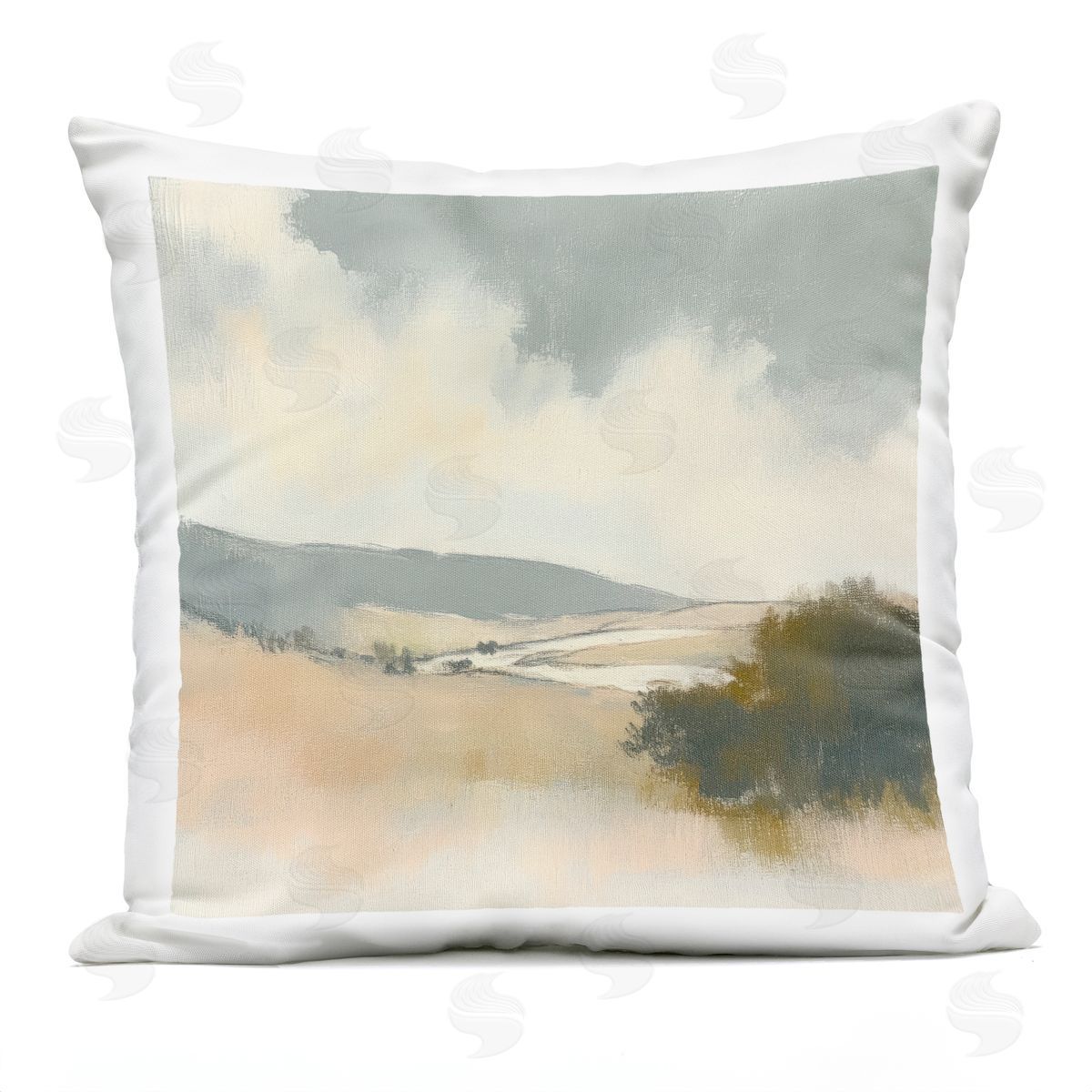 Mona Grace Land Of Strokes Scenery Plush Polyester Art Print Pillow