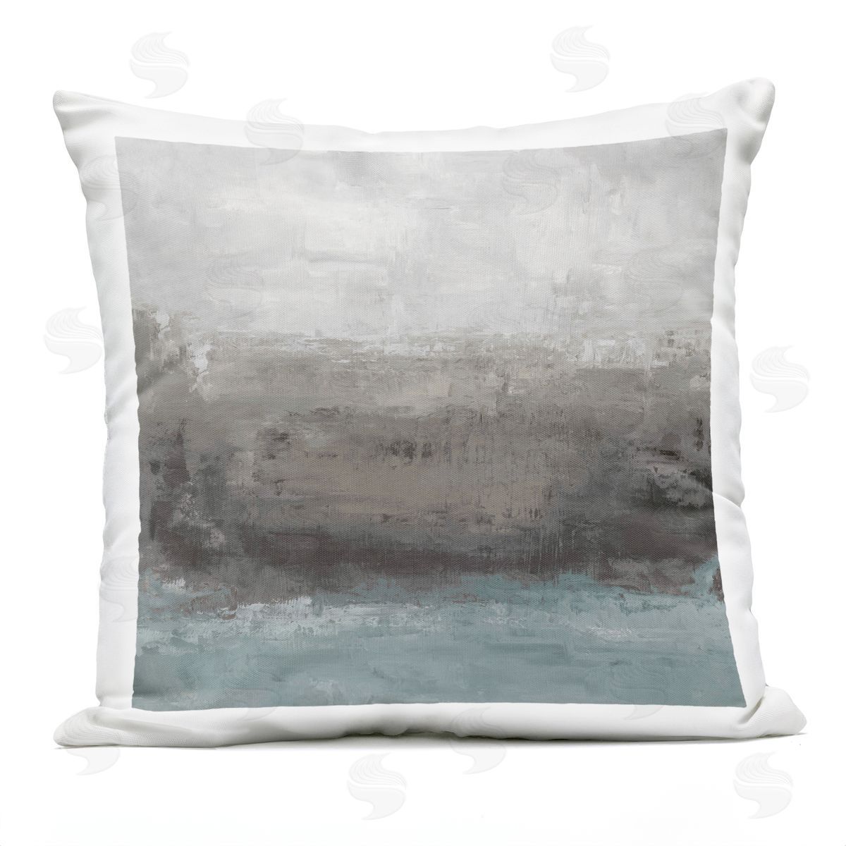 Hannah Dawson Earth And Sea Abstraction Plush Polyester Art Print Pillow