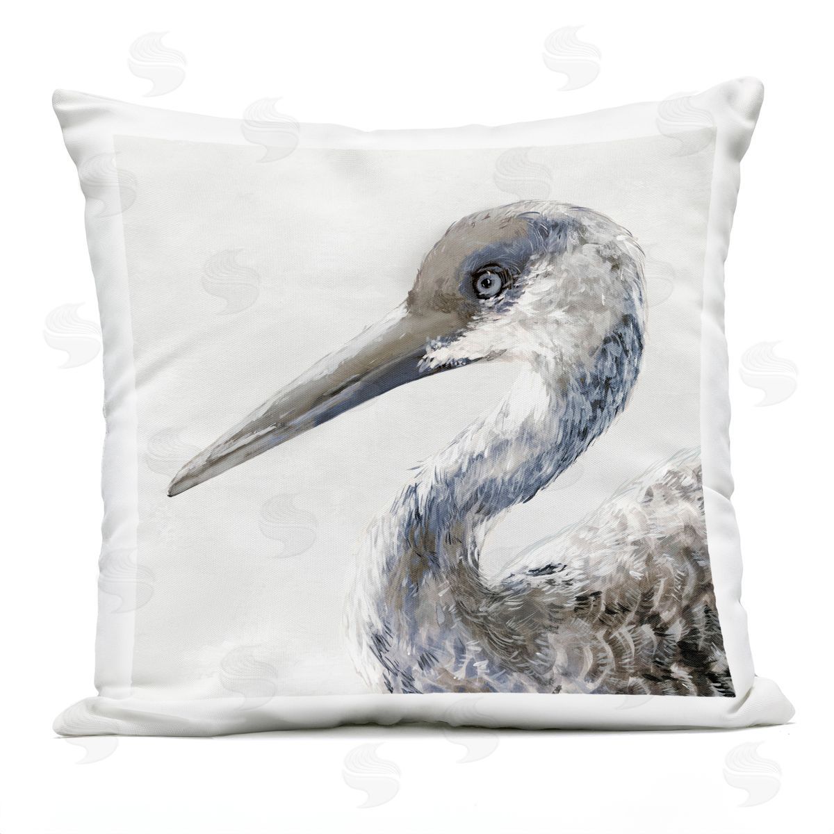 Jacob Q Sand Crane Portrait Plush Polyester Art Print Pillow