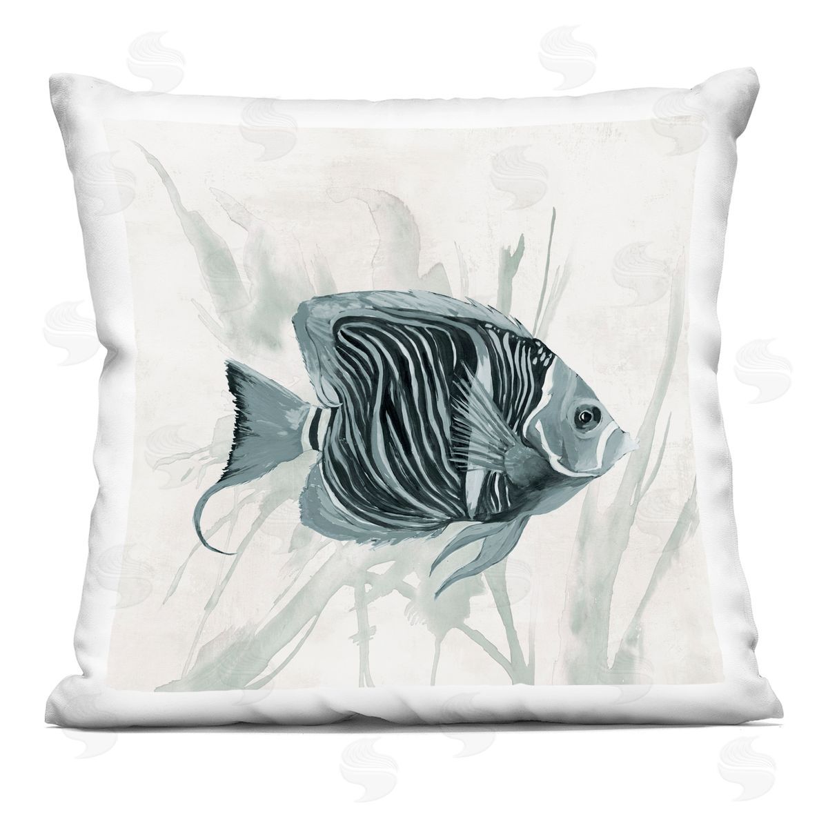 Jacob Q Something Fishy Aquatic Plush Polyester Art Print Pillow