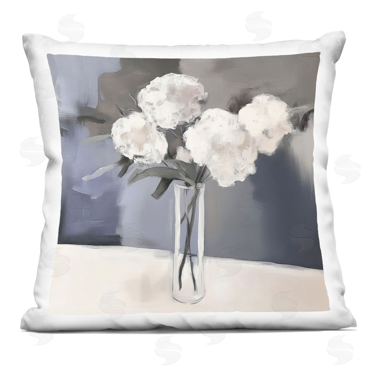 Mona Grace Gentle Petals  Plush Polyester Art Print Pillow