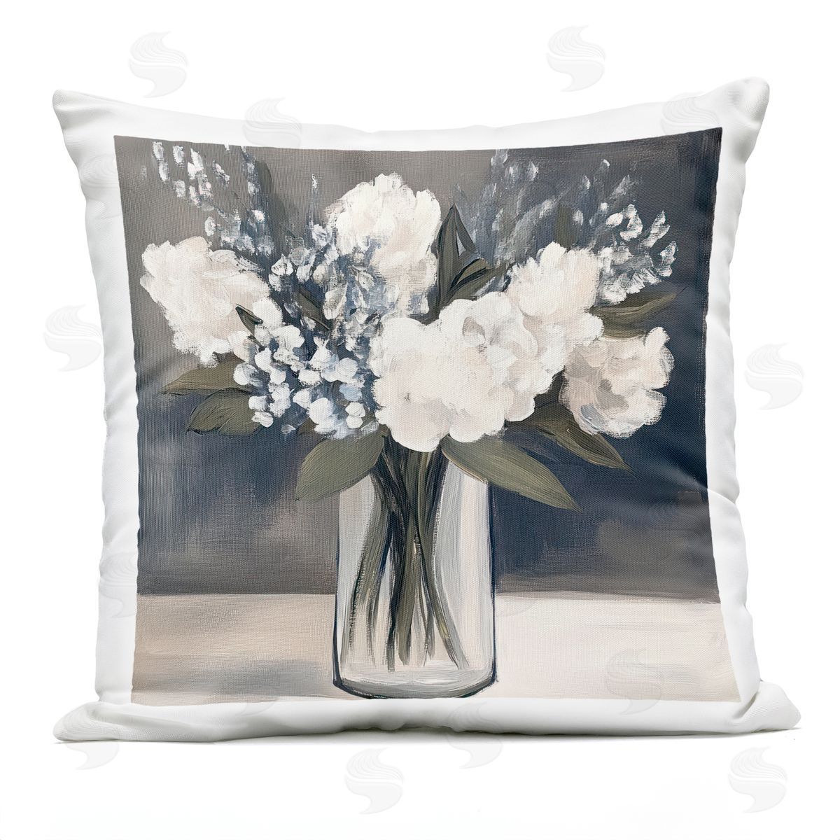 Mona Grace Vase of Graceful Blooms Plush Polyester Art Print Pillow